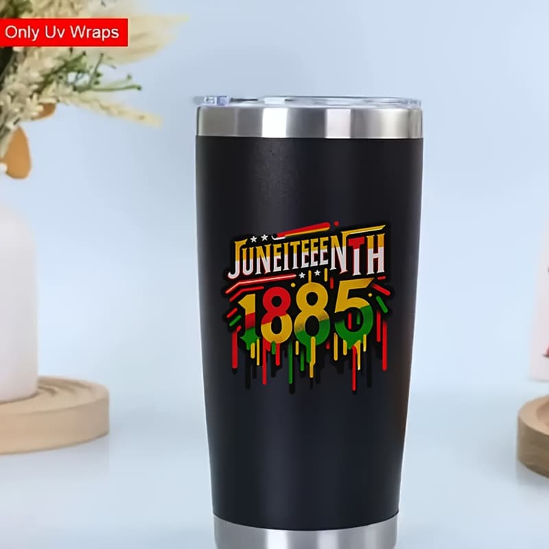 TEMU 4pcs Of Juneteenth 1885 Design, Uv Dtf Cup Stickers, Stickers For Decorating Cups, Bottles, School Supplies, Crafts, And Art Materials