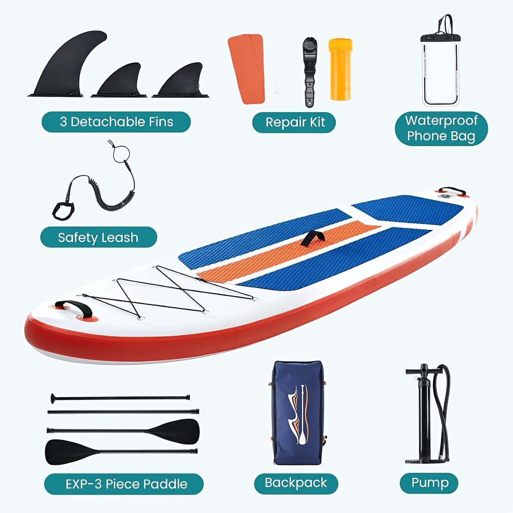 TEMU Inflatable Paddle Board, Complete With Sup Paddle Board Additions, Features A Non-slip Eva That Revitalizes The Surfboard, Suitable For Adults Of Any