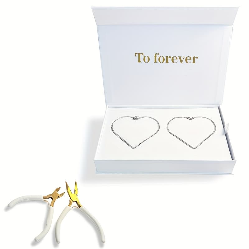 TEMU 2025 New Permanent Eternal Bracelet Couple Jewelry Diy Fashion Steel Bracelet Kit Valentine's Gift For Lover