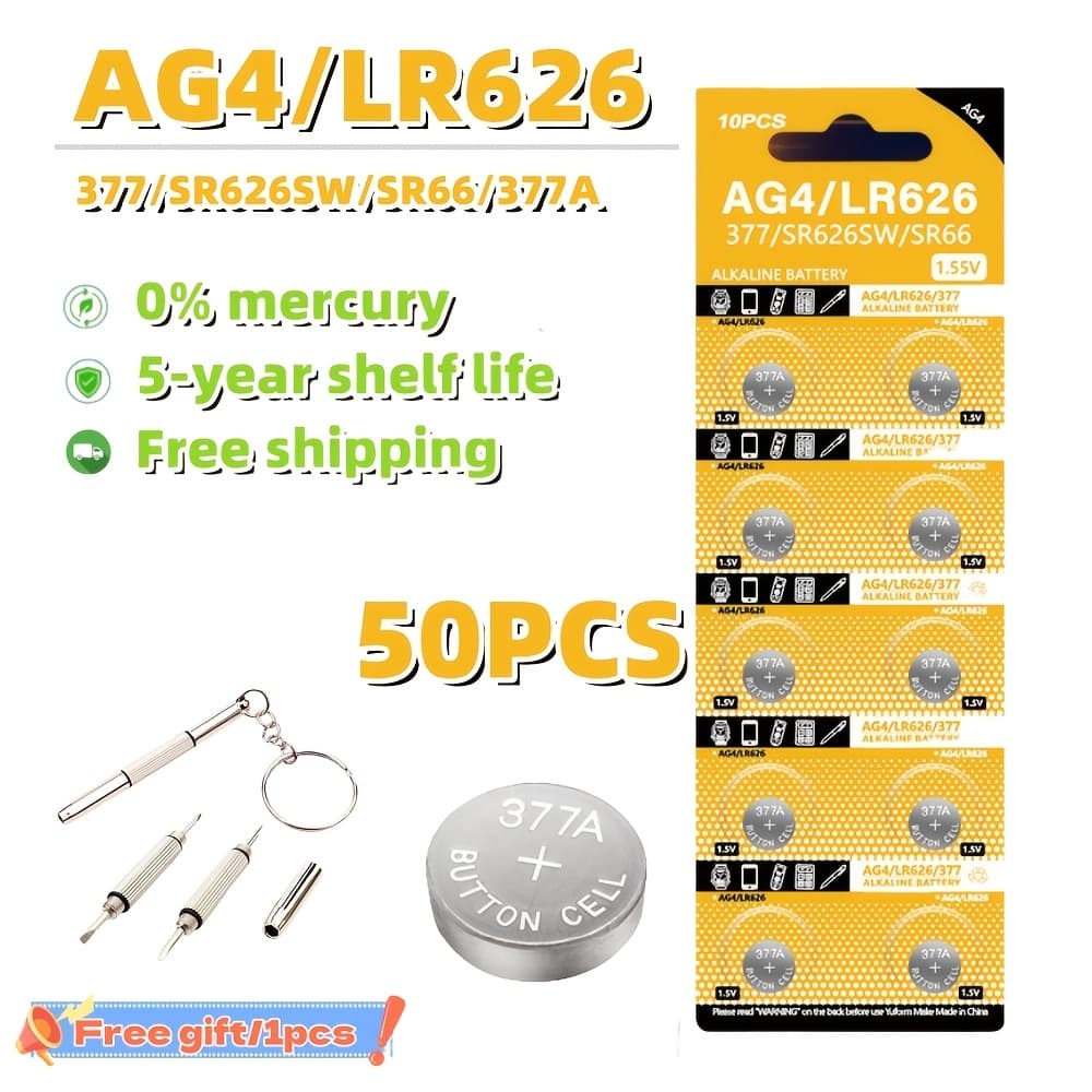 TEMU Yuform Button Battery Watch Battery Ag4/lr626 1.5v 18mah, Used For Watches, Toys, Etc., Non Rechargeable