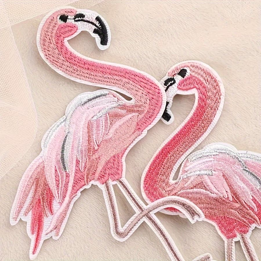 TEMU A Pair Of Flamingo Embroidered Patches For Clothing And Jeans Decoration