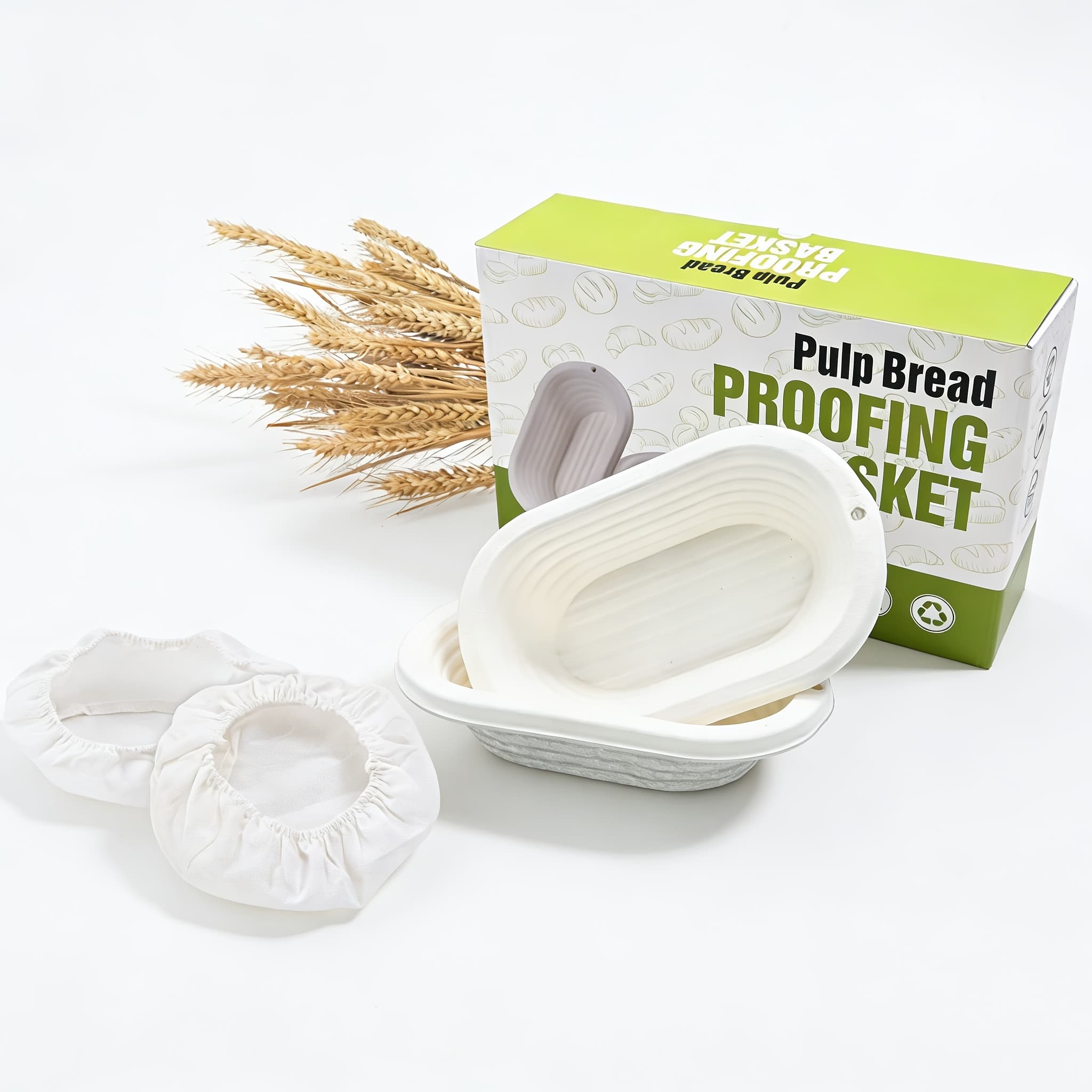 TEMU 2pcs Natural Wood Bread Proofing Basket () - Grooved Sourdough Bread Proof Box With Rustic For Baking, Sourdough Starter, Bread Making - & Uniform Rise