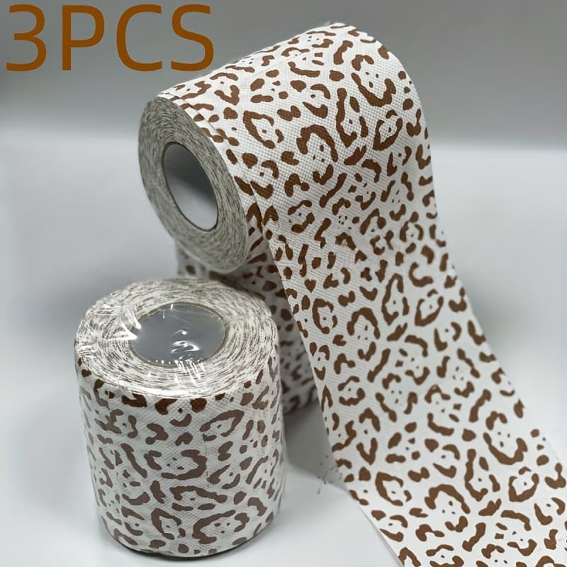 TEMU 3 Rolls Of Leopard Print Toilet Paper And 3 Rolls Of Creatively Designed Printed Household Toilet Paper
