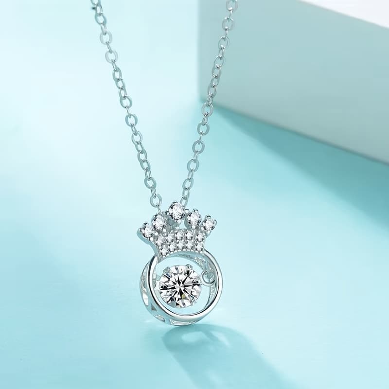 TEMU 2024 Crown Female Temperament Versatile Beating Heart Easy Sen Tiktok Necklace