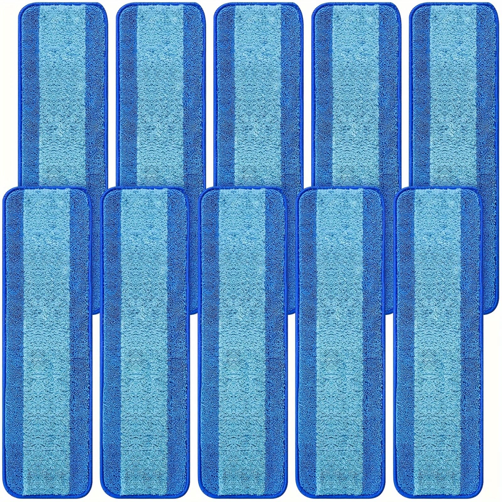 TEMU 10 Pack Microfiber Pads For 17 Or 18 Inches Mop, Mop Pad Refills, Reusable & Washable Mop Pads Replacement