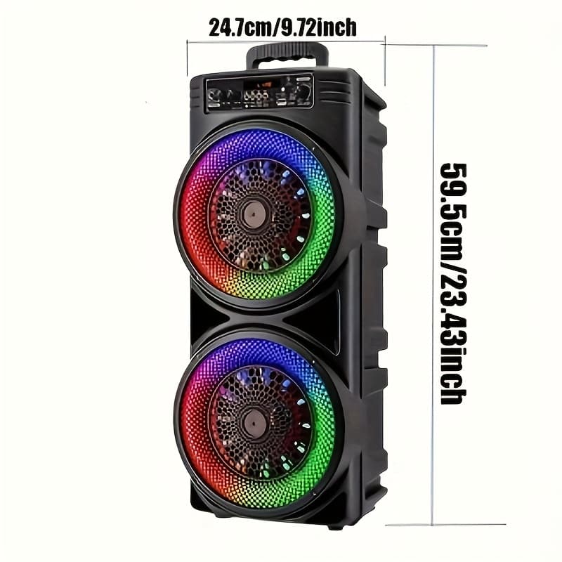 TEMU 6000w Dual 8.5-inch Portable Subwoofer Speaker - Ideal For Large Parties, Performances, Karaoke, Singing And Dancing, Comes With Microphone