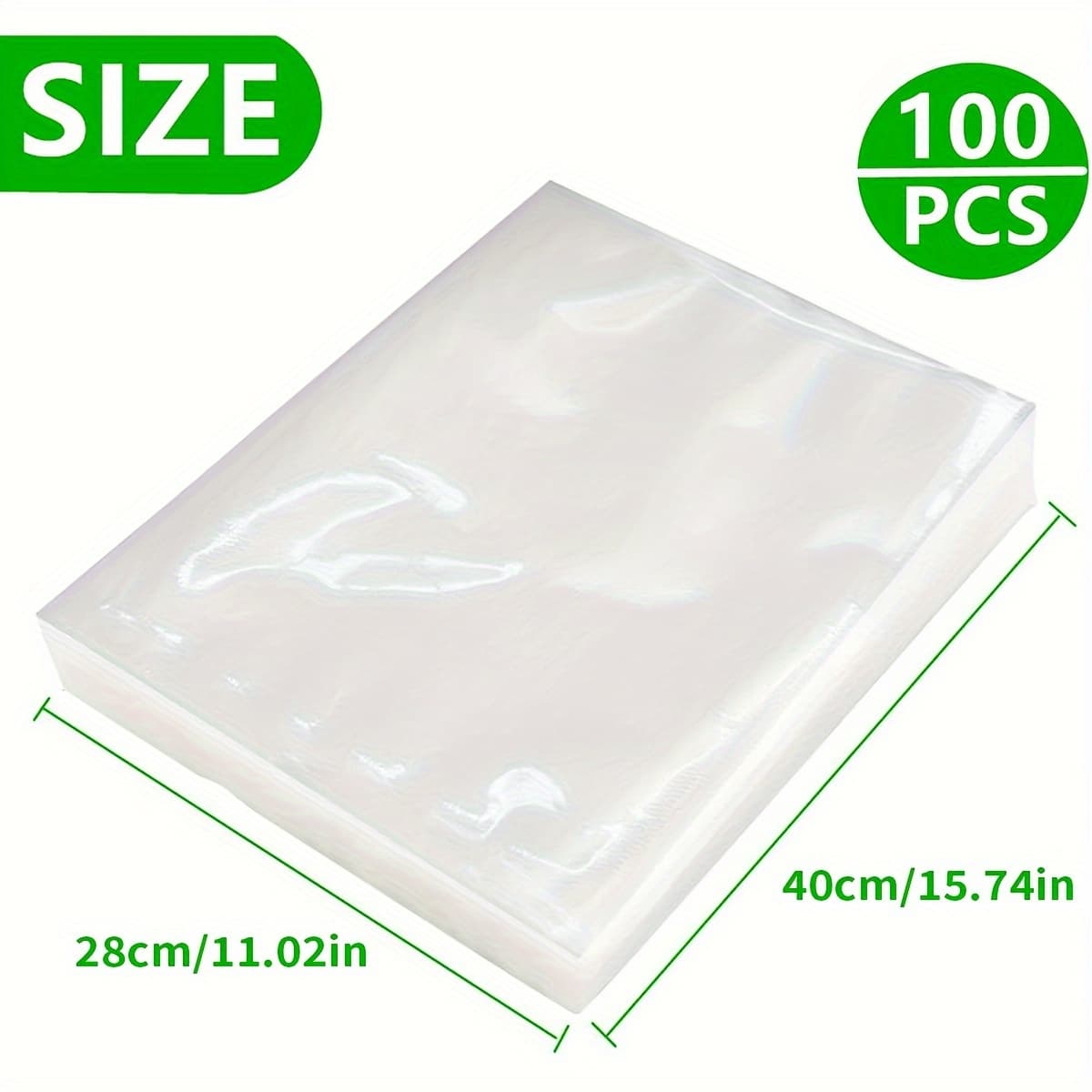 TEMU Vacuum Sealer Bags For Food - 100pcs, High-quality Embossed Bags For Vacuum Sealing - Freshness Bags For Sous Vide, Meal Preparation, And Storage - Free From Bpa