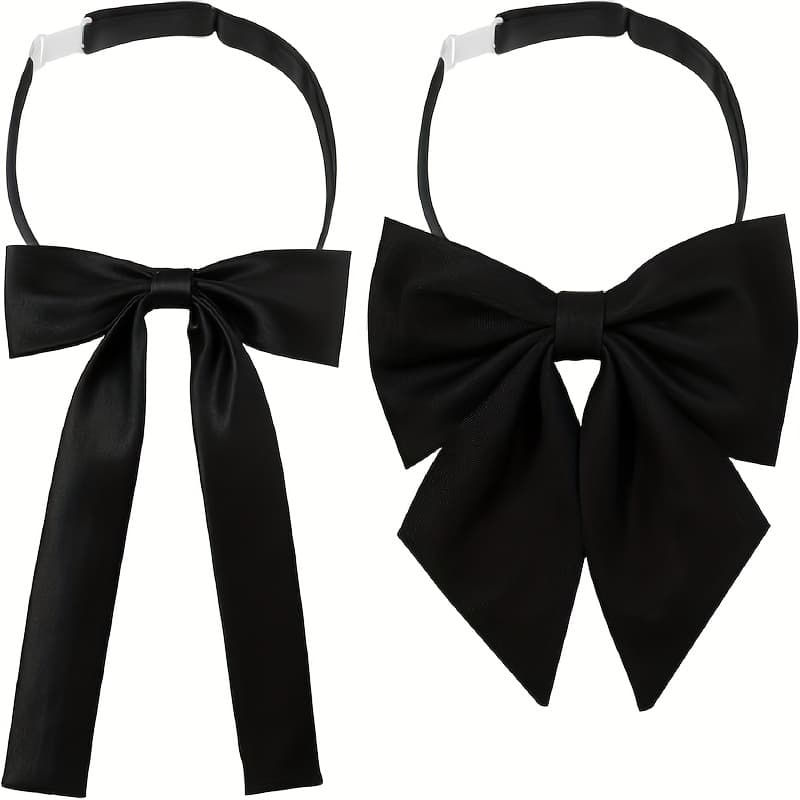 TEMU 2pcs Women's Pre-tied Adjustable Bow Ties - Bohemian Self-tie Ribbon Choker Necklaces, Bowknot For Wedding, Prom, Outfits - Wear No-wash Care (pre-tied For )