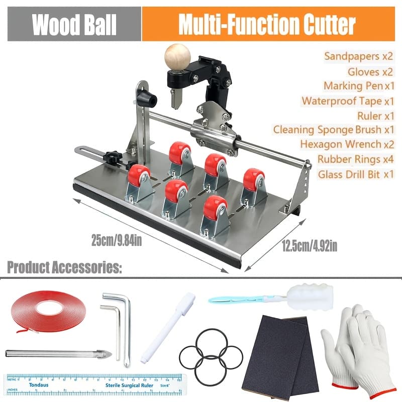 TEMU Glass Bottle Cutter, Upgraded Curve Glass Cutting Tools For Round, Square Bottles And , Diy Craft Kit
