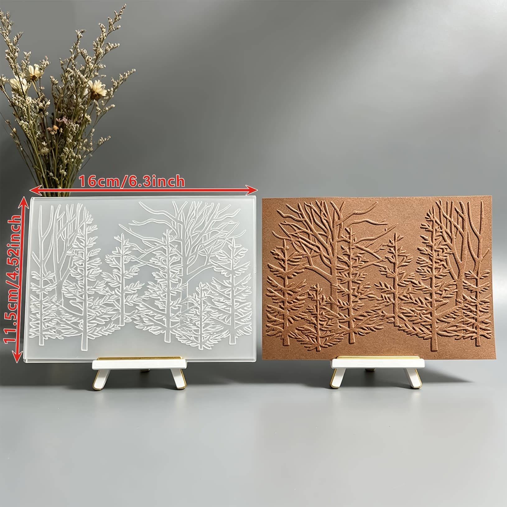 TEMU Quiet Forest Embossed Plastic Template Handmade 3d Embossed Tool