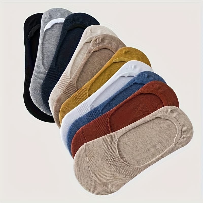 TEMU 10 Pairs Women's Invisible Socks Summer Solid Mesh Breathable Silicone Non-slip Casual Business All-match Boat Socks