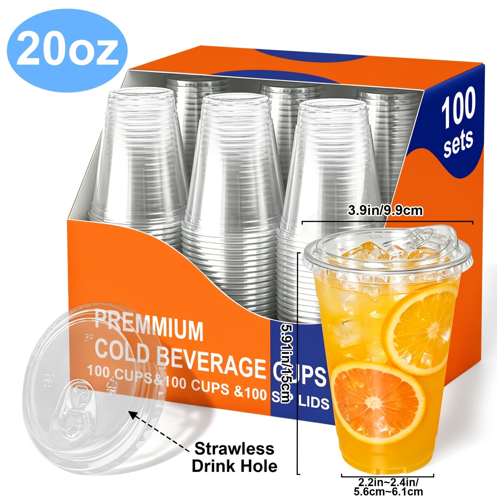 TEMU 100 Sets Of Disposable Transparent Plastic Cup Without Straws, 12oz/16oz/20oz/24oz Sturdy And Durable Cups, Milk Tea Cups, Smoothie Cups, For Families, Restaurants, And Birthday Parties.