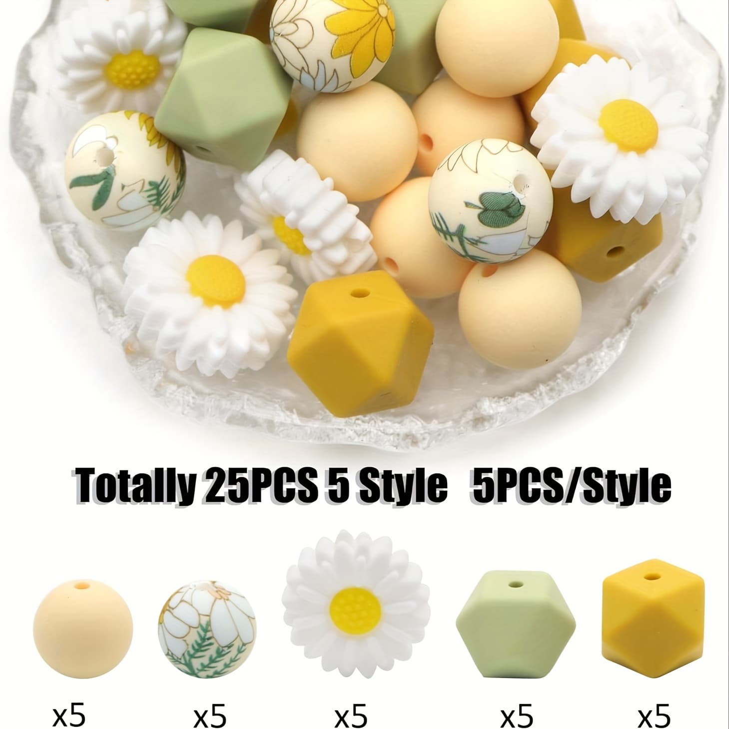 TEMU Accessories Silicone Beads 15mm Silicone Beads Bulk Round Silicone Beads For Keychain Pens Lanyards Bracelet Necklace Jewelry Making Diy Craft 25pcs