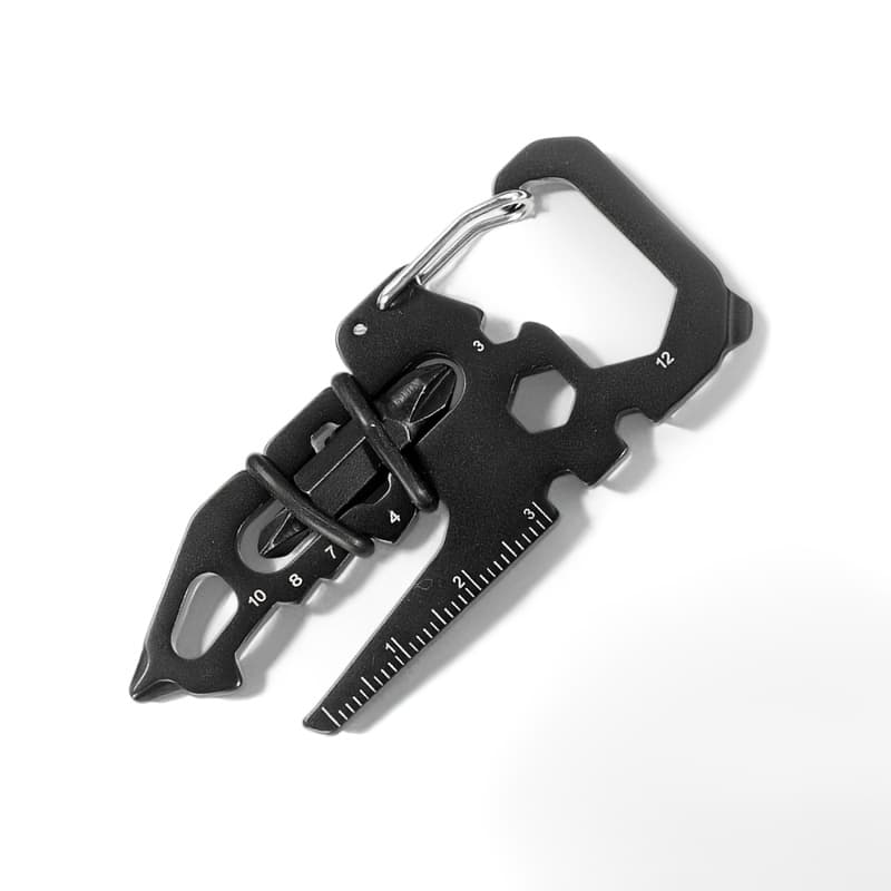 TEMU 1pc Edc Multitool Carabiner, Pocket Multi Tool With Screwdriver Wrench Bottle Opener, Portable Keychain For Camping Hiking Daily Use, Not For Climbing