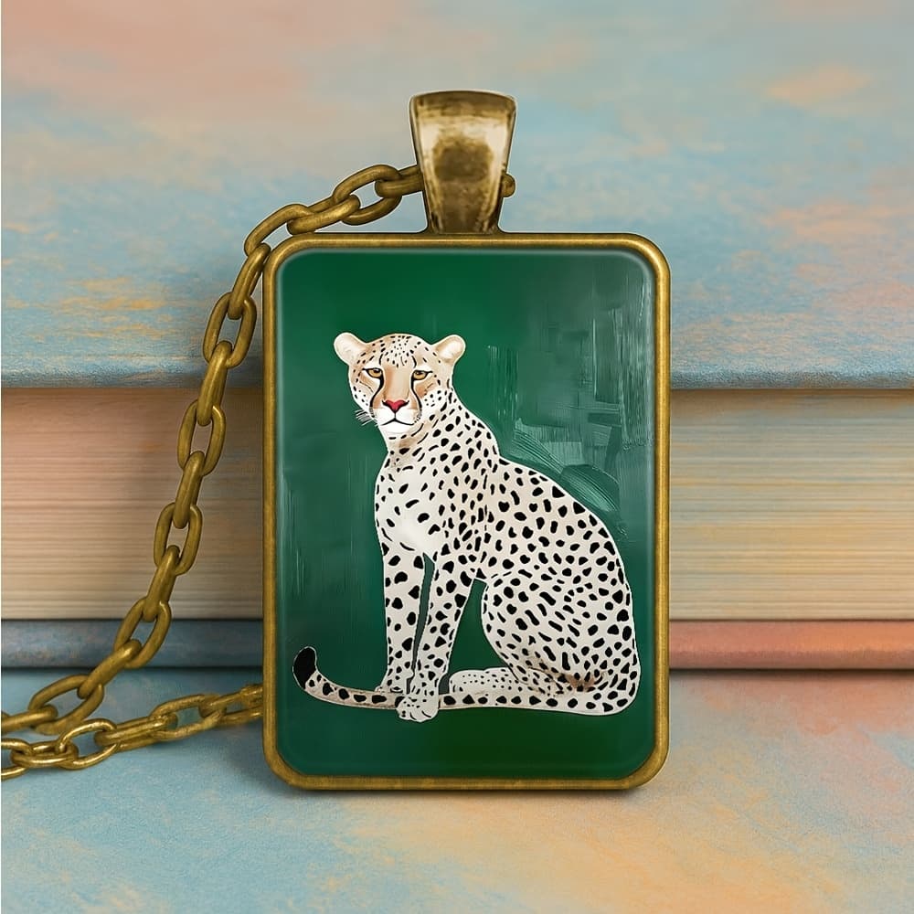 TEMU Elegant And Fashionable Elegant Green Background, Pendant Necklace Keychain - Simple Square Design, Colorful, Ideal Romantic Gift Jewelry