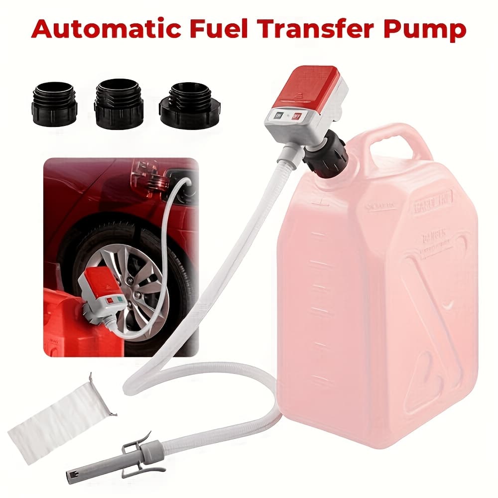 TEMU Portable Fuel Pump With , 3.2 Gpm/ Min, Battery Powered, Extra-long Hose, For Gasoline, , Oil, Ideal For Cars, Lawn Mowers, Chainsaws, Boats, Christmas Gift (1pc, Bucket Not Included)