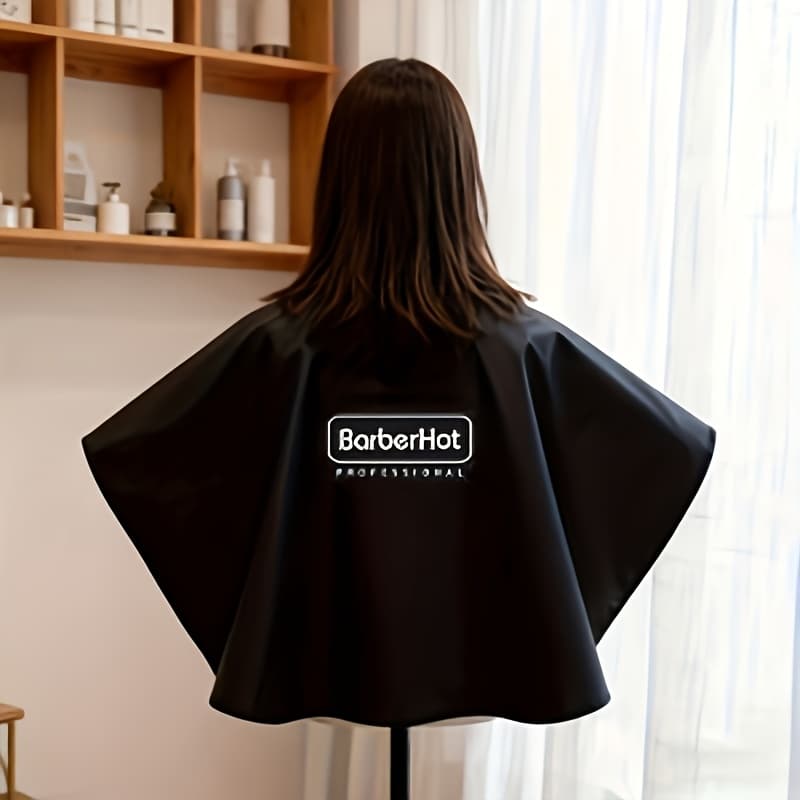 TEMU Professional Salon Hair Dye Cape, English Printed Design, Hair Dye Apron, Easy-to- Apron, For Wet Hair, Dyeing, Styling, Easy- Suitable For Salon And Home Use, Hairdressing Cloak