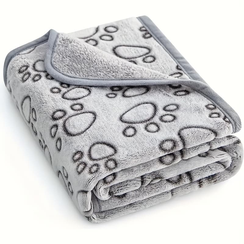 TEMU 1-pack Soft Flannel Pet Blanket For , Machine Washable Polyester, Cozy Cutout Design, Perfect For Small, Medium, Large, And Extra Small Pets