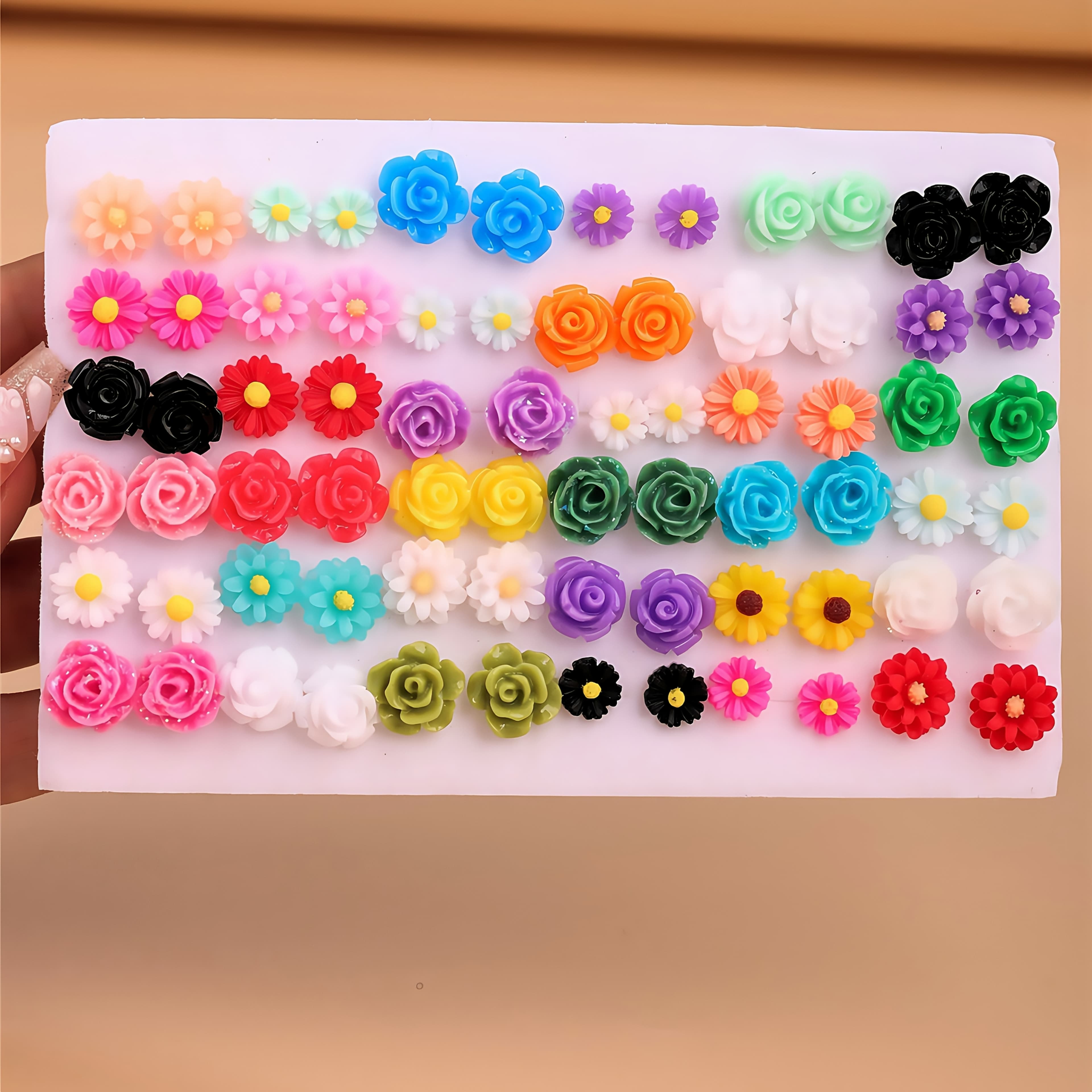 TEMU A Set Of 36 Pairs Of Rose Earrings, Featuring A New Fashionable Design For Women That Showcases Trendy