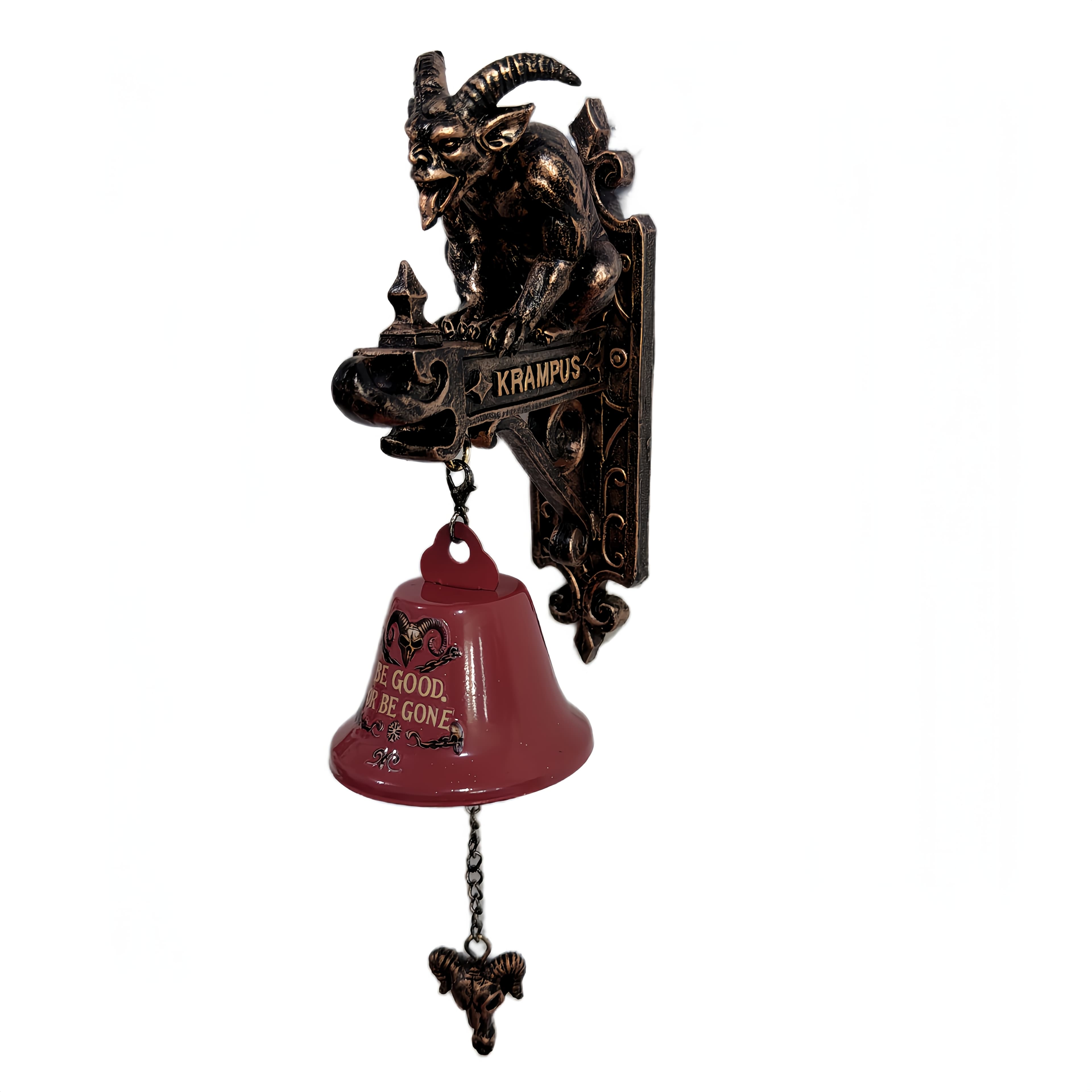 TEMU This Christmas, Door! This Uniquely Designed, Eerie Doorbell Features A Blood- Base With Patterns, Topped By A Lifelike Figure. The Doorbell Warning: " Yourself, Or !"