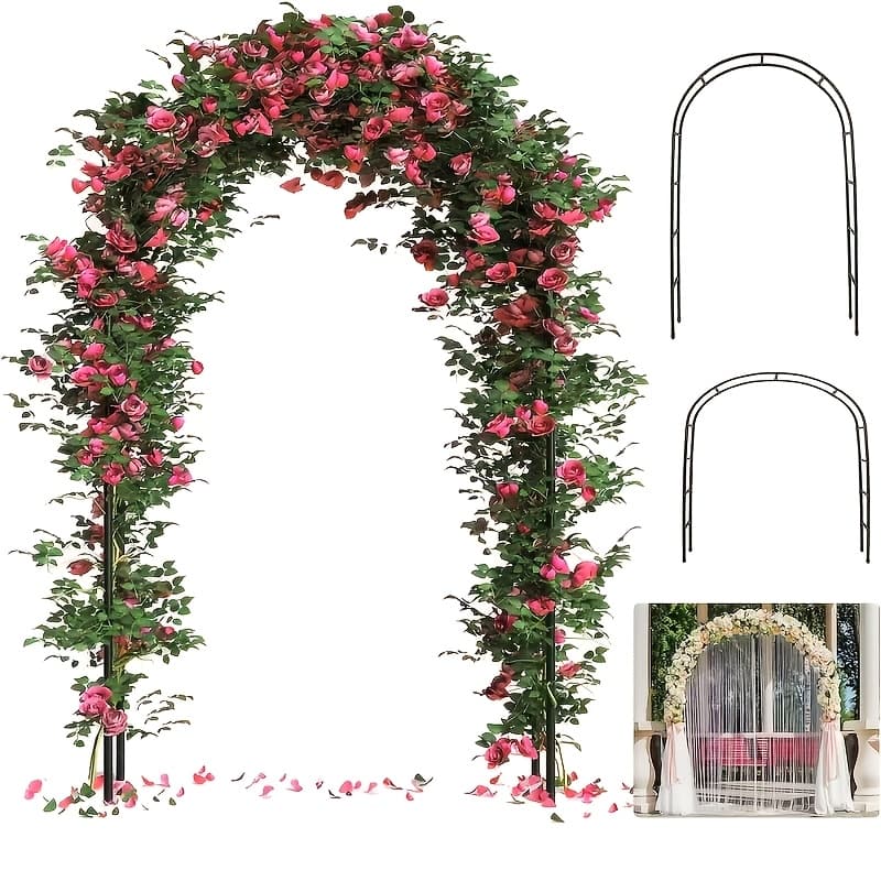 TEMU [metal Garden Arch, Climbing Plants] 2 Sizes Metal Garden Arch - Wedding & Event Decoration, Garden Trellis For Climbing Plants, Assemble
