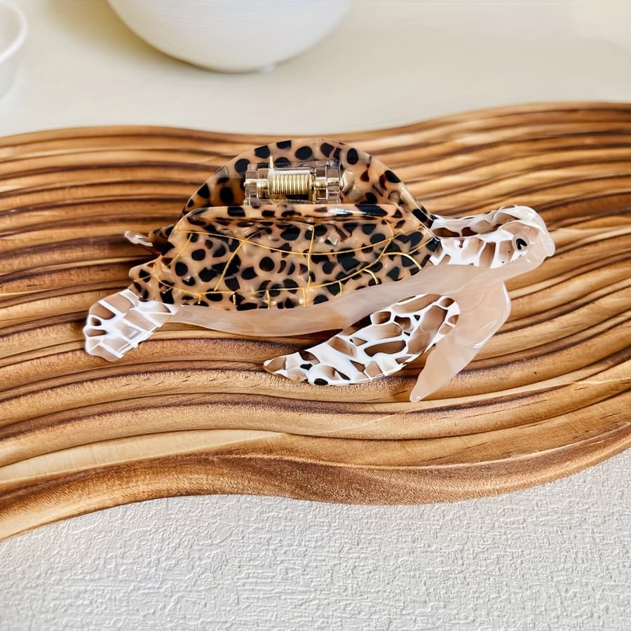 TEMU Single Pack Turtle Hair Claw, Premium Animal Acetate Hair Clip, New Shark Clip Hair Accessory, Perfect Gift For Casual, Travel, Vacation, Party, And