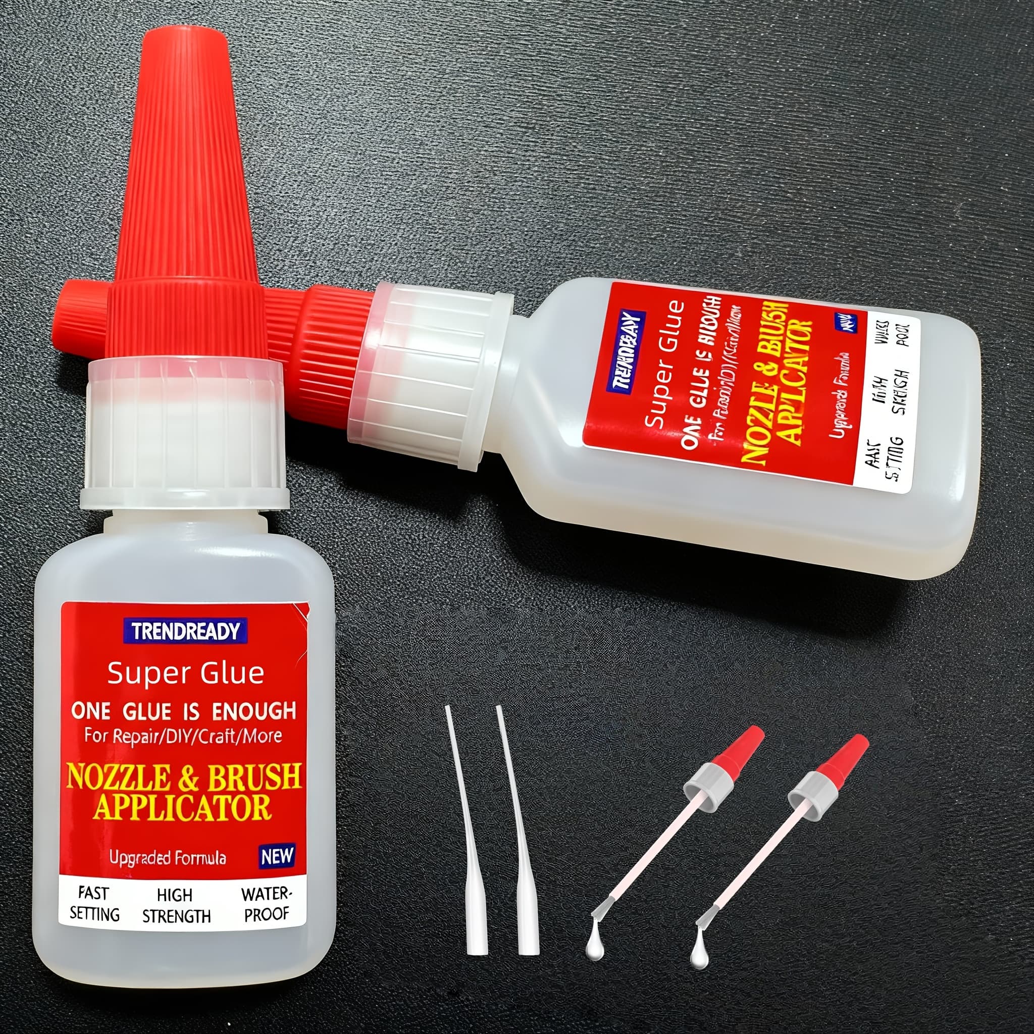 TEMU 2pcs Long-lasting Clear Super Glue - Free Dropper And Brush Included, For Craft Projects, Home Repairs And More, Waterproof And Quick-drying, Use, Super Glue, Wood Glue, Craft Glue, Shoe Glue