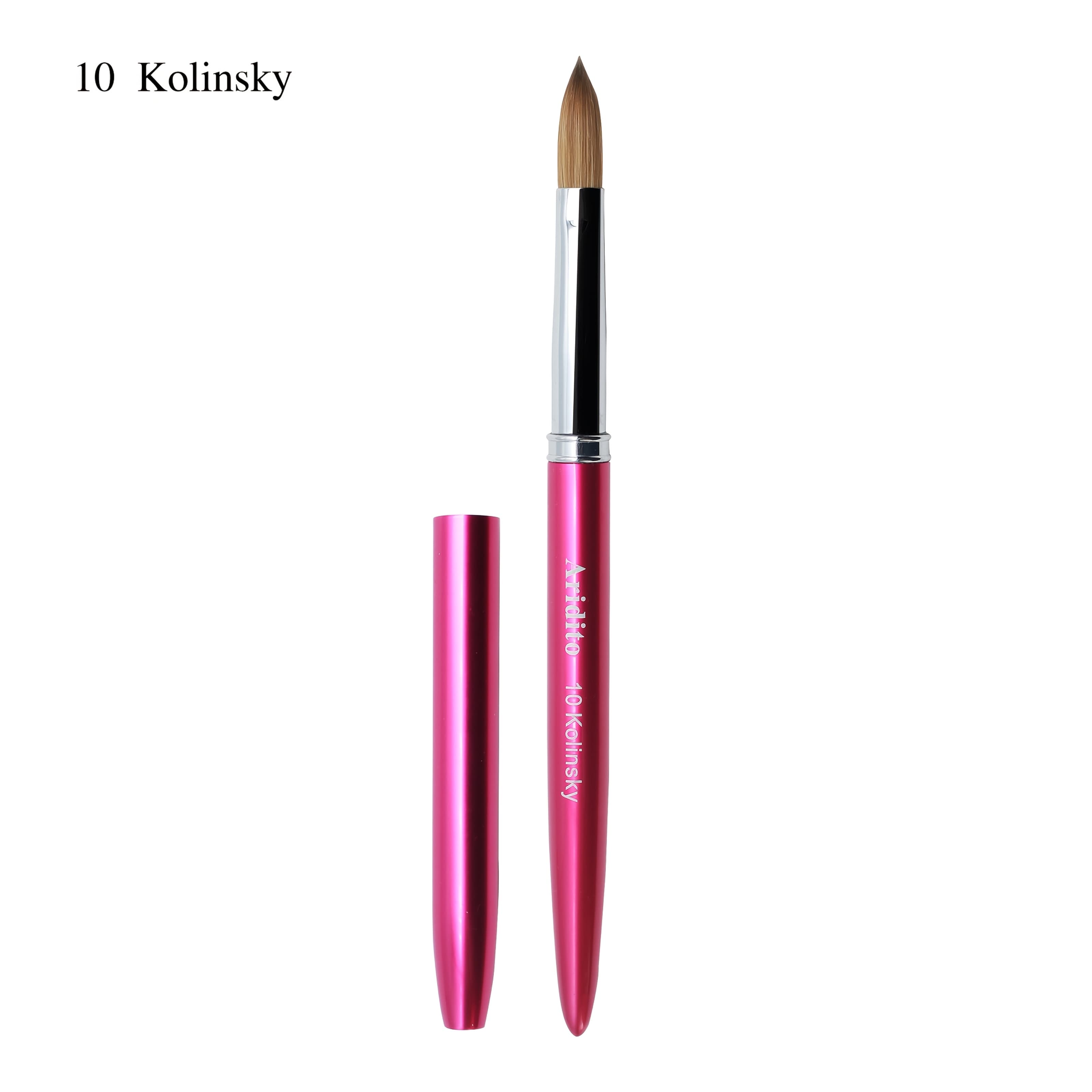 TEMU Aridito Professional Acrylic Nail Brush With 100% Hair - Flat Shape, Rose & For Manicure And Pedicure (sizes 8, 10, 12, 14), Nail Art Accessories | Sleek Finish | Hair Bristles