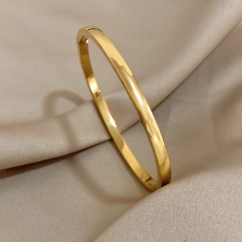 TEMU Titanium Steel Bracelet Waterproof & Rustproof Minimalist Wedding, Luxury Plain Metal Wristwatch Accessory Suitable For Daily Wear, Parties, Versatile