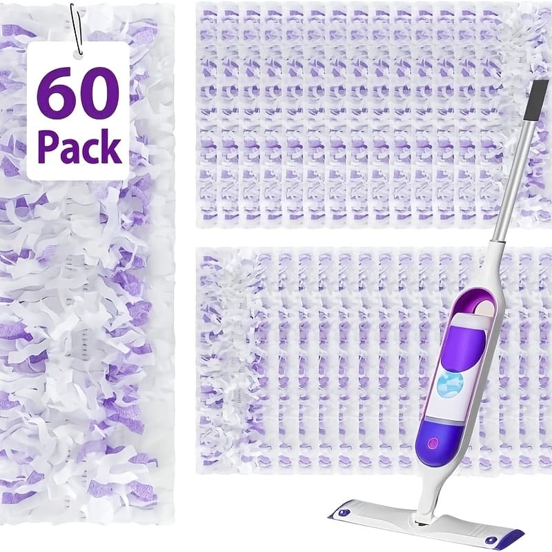 TEMU 60-pack Power Mop Refill Pads: Disposable Refills, In /15 Pack , High Absorbency, Streak-free For Kitchen Floor Cleaning