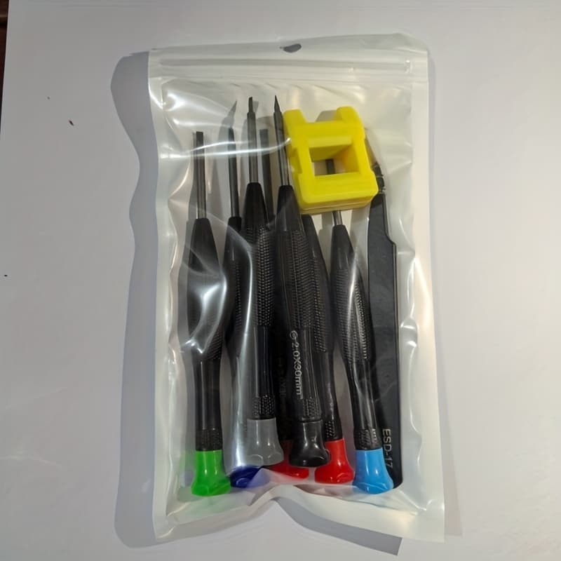 TEMU 9-in-1 Precision Screwdriver Set With Magnetic Repair Tool Kit, Tweezers & Case - Heavy-duty Metal Construction, Ergonomic Grip & Torx , For Phone, Laptop, Eyeglasses