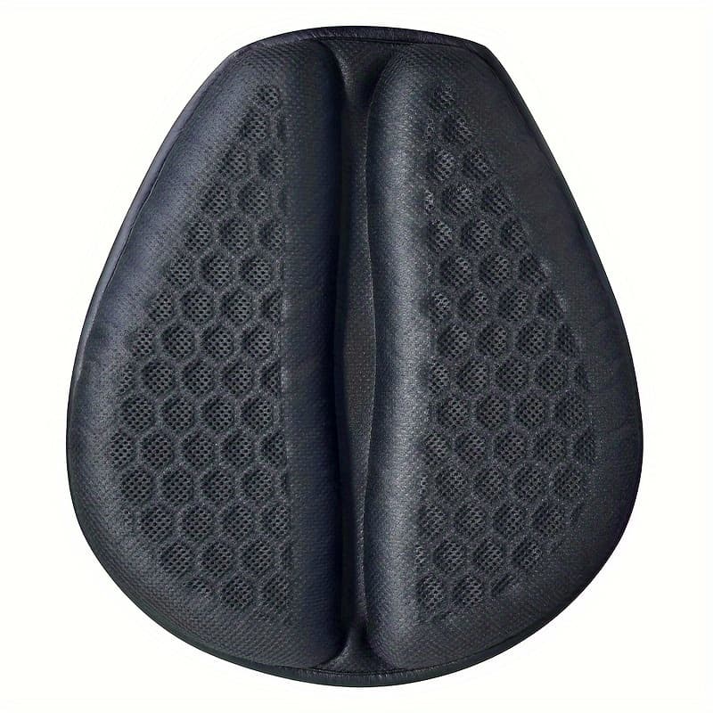TEMU Universal Motorcycle Gel Seat Cushion With 3d Honeycomb Shock Absorbing & Breathable Design - Petal Shape Ergonomic Cover, High Quality Drainage Holes For Long Ride