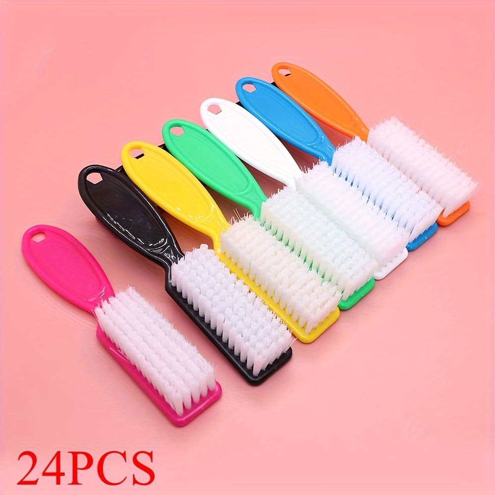 TEMU 24pcs Of Nail Brushes For Cleaning And Dust Removal, Acrylic Gel Nail Plastic Cleaner, Nail Art Additions For Nail Care