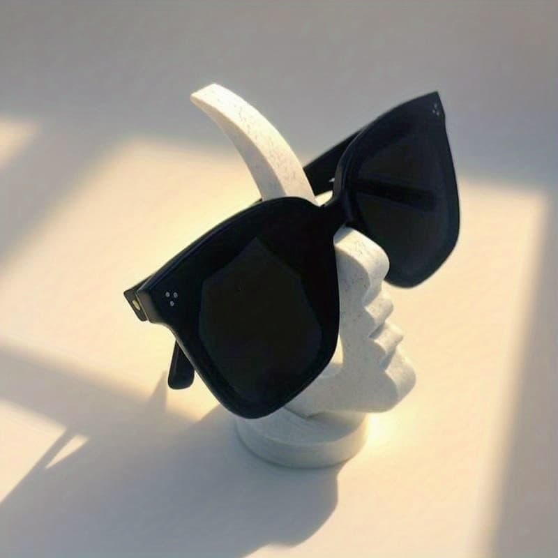 TEMU Side-shaped Eyeglass Holder, Unique Curved Eyewear Stand, Safe And Artistic Storage, Enhances Desktop Or Nightstand Decor, Practical Minimalist , Holiday Gift, Christmas Gift