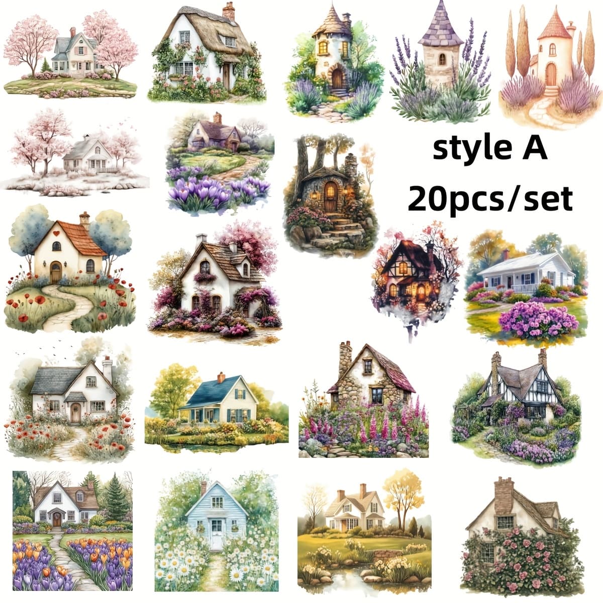 TEMU 2d Flat 20pcs/set Series Stickers