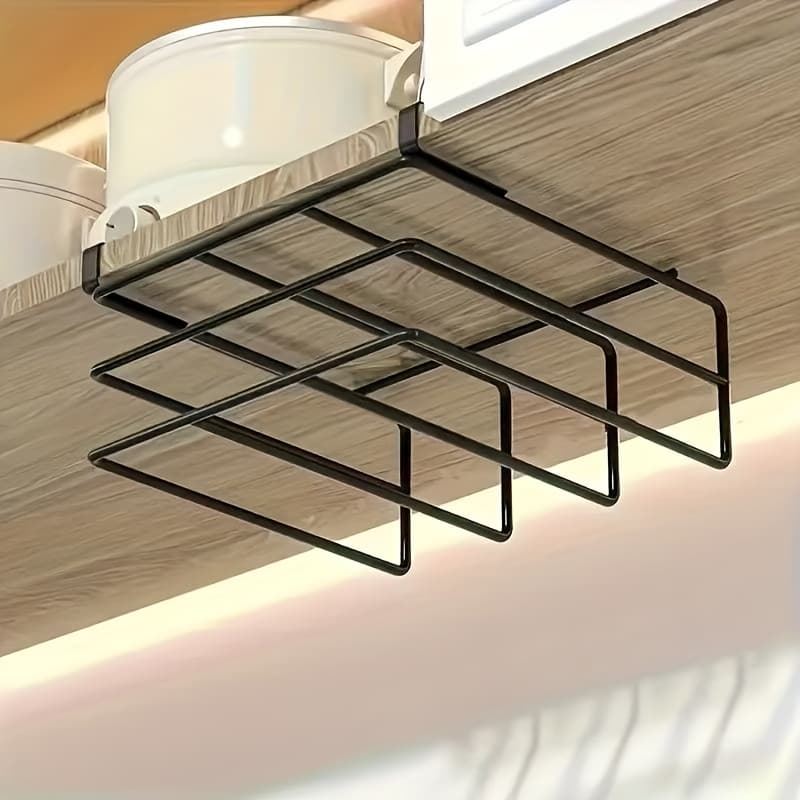 TEMU Under-cabinet Cutting Board Holder, Kitchen Paper Towel Rack, Household Chopping Board Storage Rack, Floating Shelves