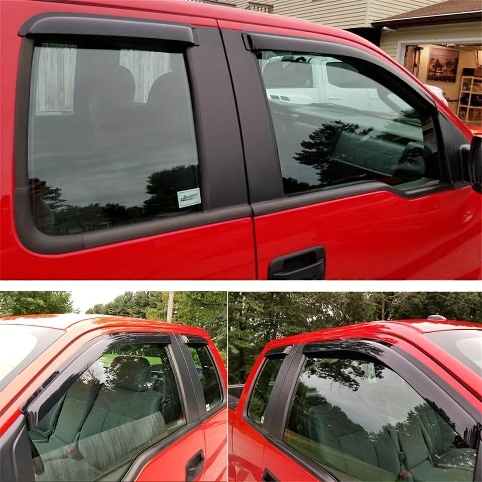 TEMU Rain Guards For Ford F150 2004 2005 2006 2007 2008 2009 2010 2011 2012 2013 2014 Window Deflectors, Vent Window Visors-4pcs Black