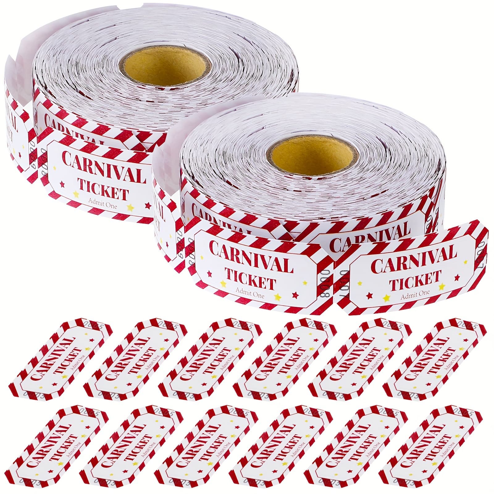 TEMU 2 Rolls 1000pcs Free Drink Ticket Roll Tickets Party Tickets For Events Wedding And Parties (carnival)