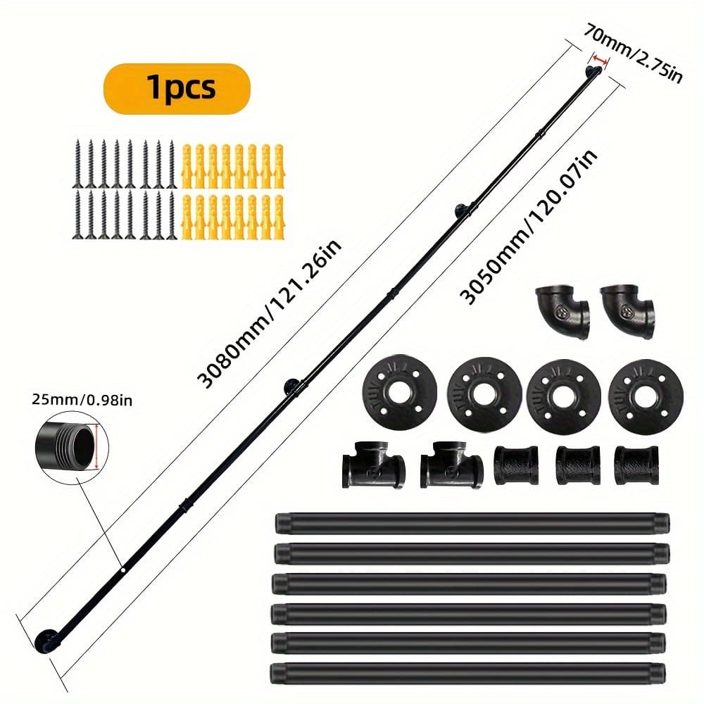 TEMU Modern Minimalist Home Iron Pipe Stair Railings For Indoor , Wall-mounted For Elderly Safety And Anti-slip For Kindergartens