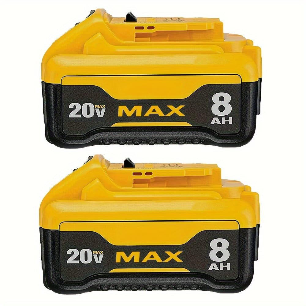 TEMU 2 Pack 8.0ah Dcb200 Battery Replace For 20v Max Lithium Dcb206-2 Dcb208 Dcb210 Dcb204 Dcb201 Dcb203 Compatible With 20 Volt Cordless Tools Dcd/dcf/dcg/dcs Series