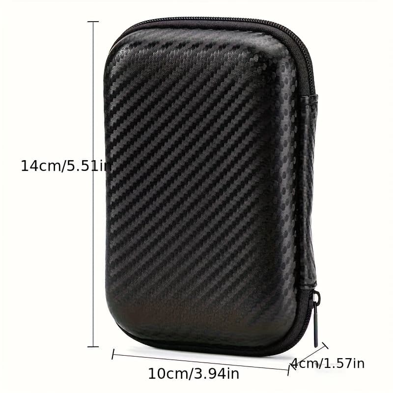 TEMU 1pc Black Hard Eva Bag Packaging Box Eva Headphone Bag Data Cable Charger Storage Bag