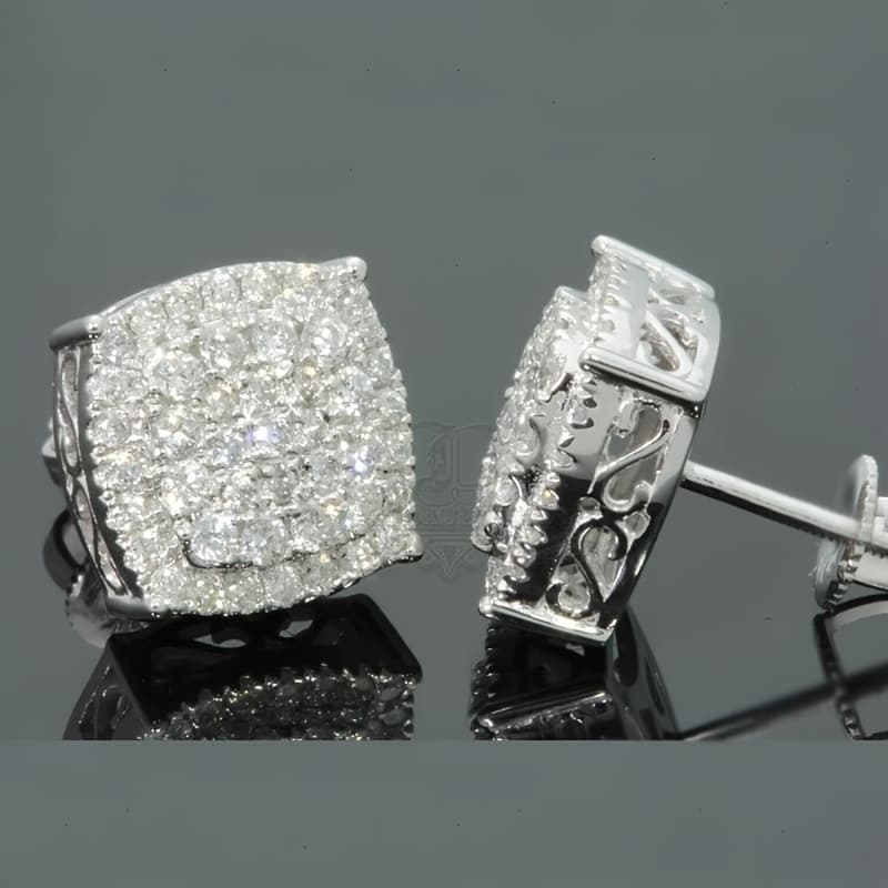TEMU Minimalist Square Synthetic Synthetic Zirconia Earrings Men Women Luxury Geometric Earrings