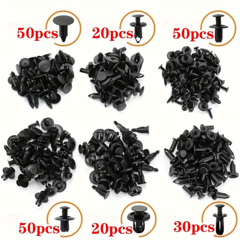 TEMU A Set Of 220 Universal Automotive Clips - Sizes 6mm, 7mm, 8mm, 9mm, And 10mm, , Versatile For Trucks And Motorcycles, Suitable For , For Ford, And For