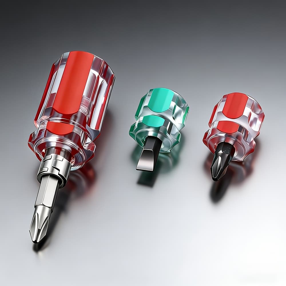 TEMU 3pcs Short Screwdriver Set | Flat & Cross Head 2-in-1 | Mini Stubby Screwdrivers For Narrow Spaces | Ideal For Sewing Machines, Electronics & | Durable Non-slip Handle Hand Tools