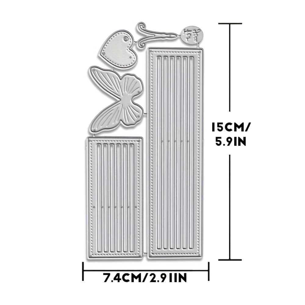 TEMU 1pc Metal Cutting Die Featuring A And Shutters, In A Silver-gray Color, Designed For Fantasy-themed Scrapbooking, Embossing, And Handmade Greeting And Gift Cards