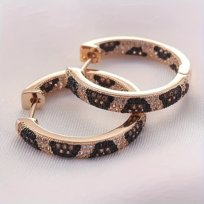 TEMU 1 Pair Hypoallergenic Bohemian Leopard Print Earrings For - 3-row, Anti-allergy Durable For Daily Wear, Parties, Valentine's Gift, Elegant (leopard)