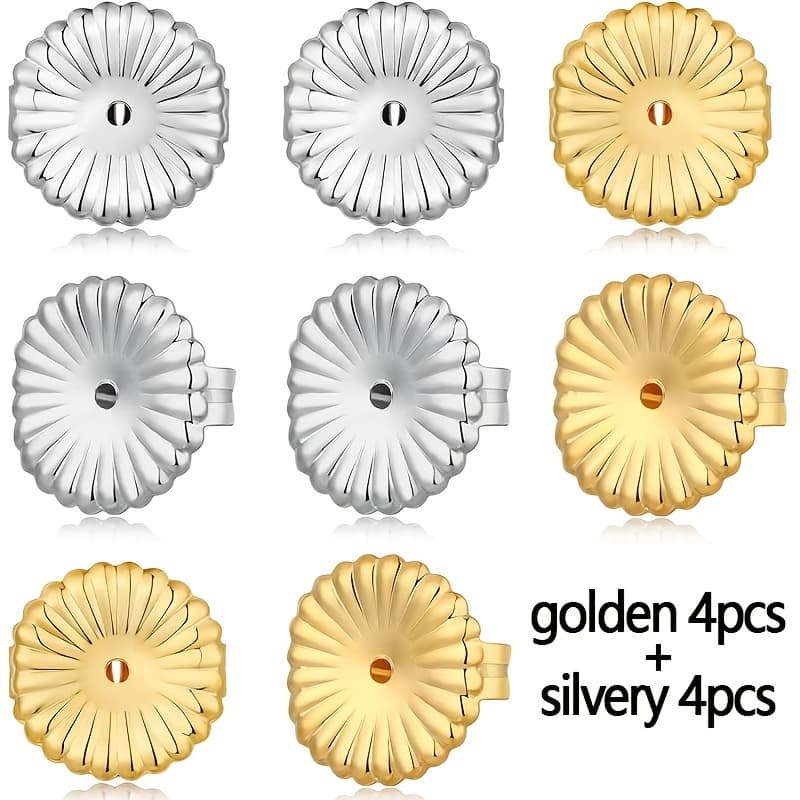 TEMU Large Earring Backs For Ears | Secure Locking Earring Lifters For Heavy Earrings, Alloy Material, Suitable For Daily Use