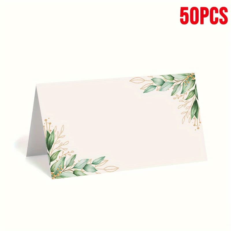 TEMU 50 Green Leaf Table Cards