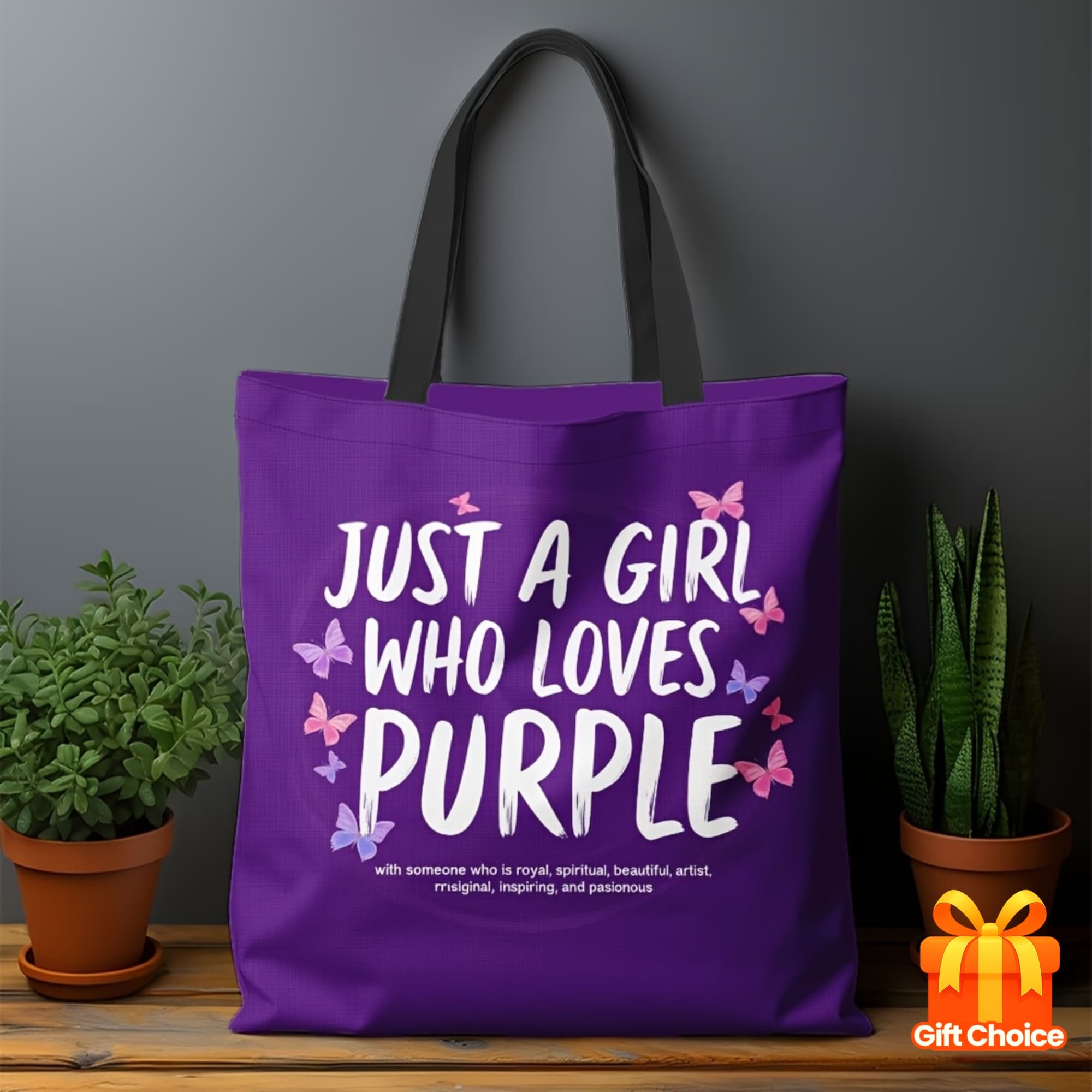 TEMU 1pc Purple Tote - A Lightweight, Reusable Shoulder Bag Featuring The Motivational 'just A Who Purple' - Great For Shopping, Versatile Applications, And An Ideal Present For Women
