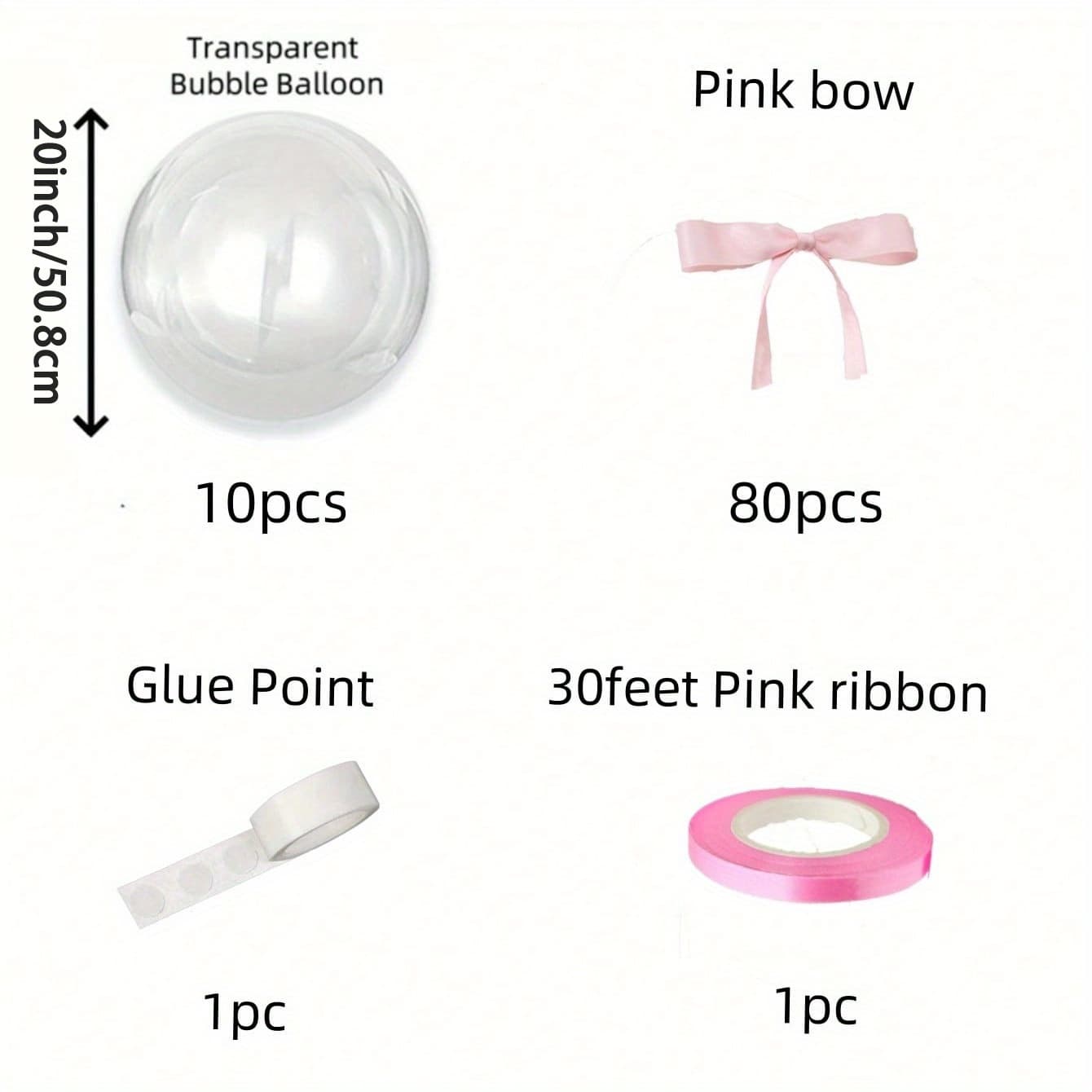 TEMU 92pcs/ Set Transparent Balloon, With Pink Bow And Balloon, Internet Celebrity Outdoor Photo, Bow Decoration, Valentine's Day, Family Birthday Party, Wedding